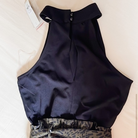 Mi Ami Women’s Black and Green High Neck Romper - Picture 4 of 6